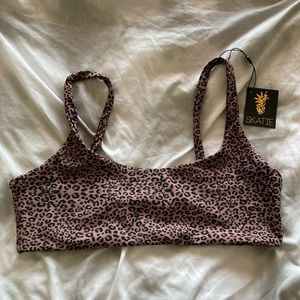 Skatie Mya bikini top in Houston leopard print size XL